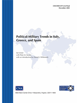 Political-Military Trends in Italy, Greece, and Spain