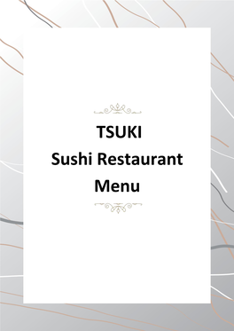 TSUKI Sushi Restaurant Menu PREDJELA/APPETIZERS/APERITIVO/VORSPEISE
