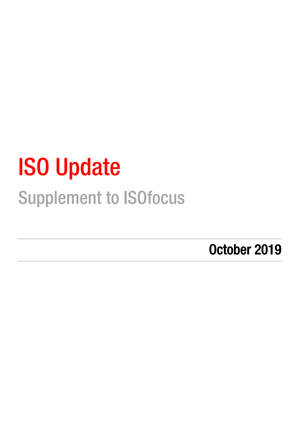 ISO Update Supplement to Isofocus