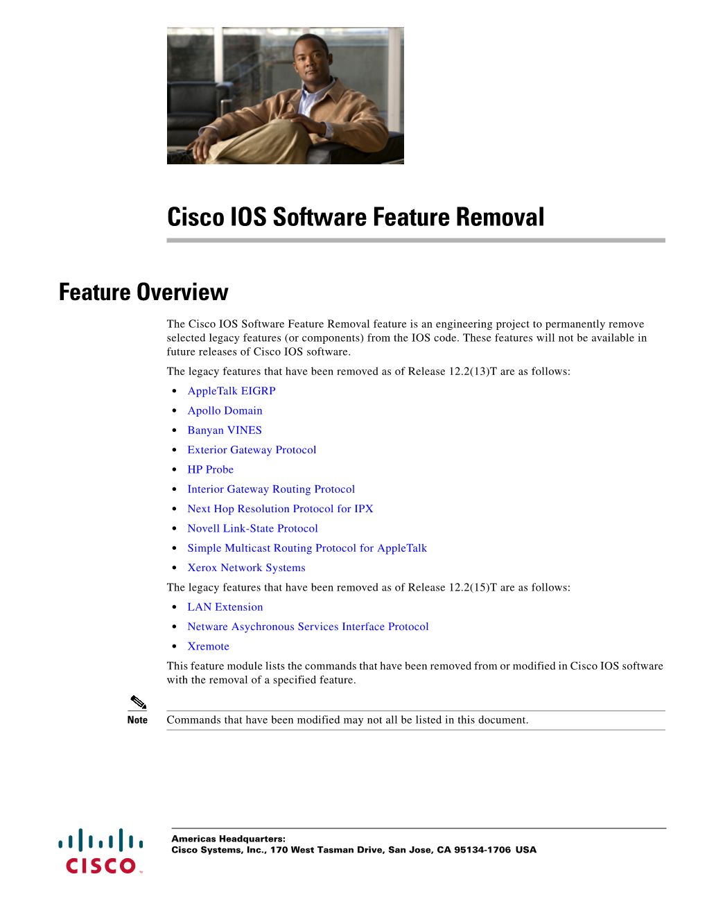 Cisco IOS Software Feature Removal