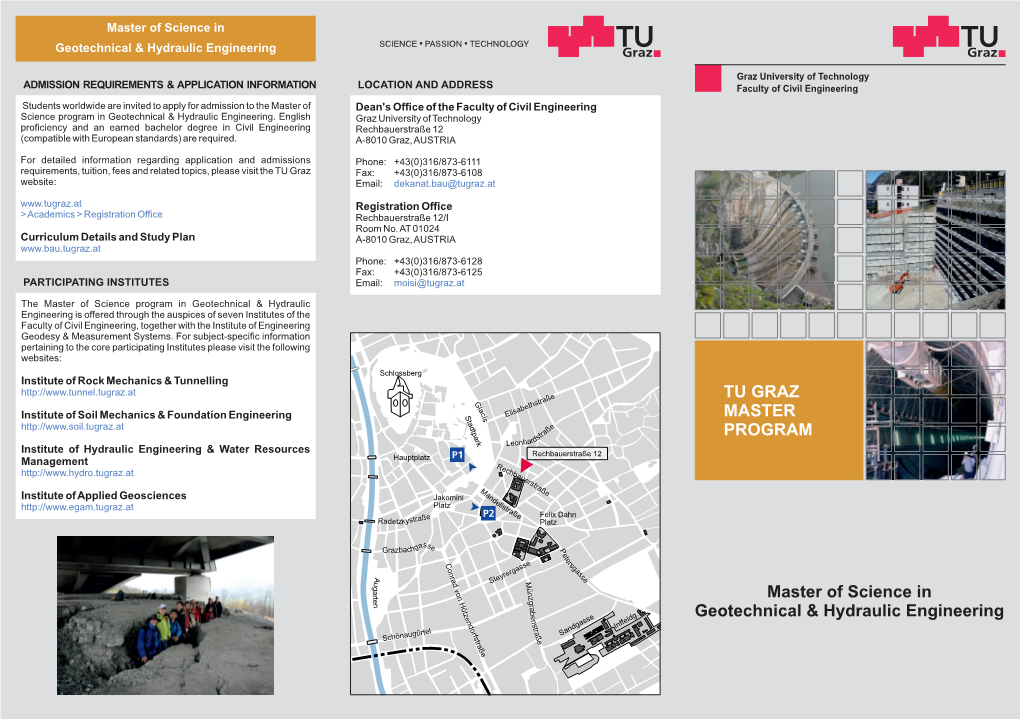 Master of Science in Geotechnical & Hydraulic Engineering TU GRAZ