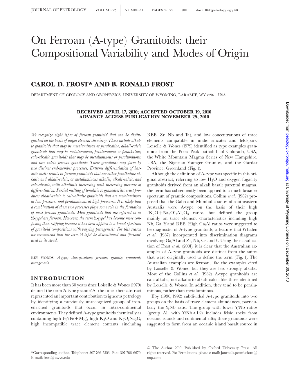 Granitoids: Their Compositional Variability and Modes of Origin