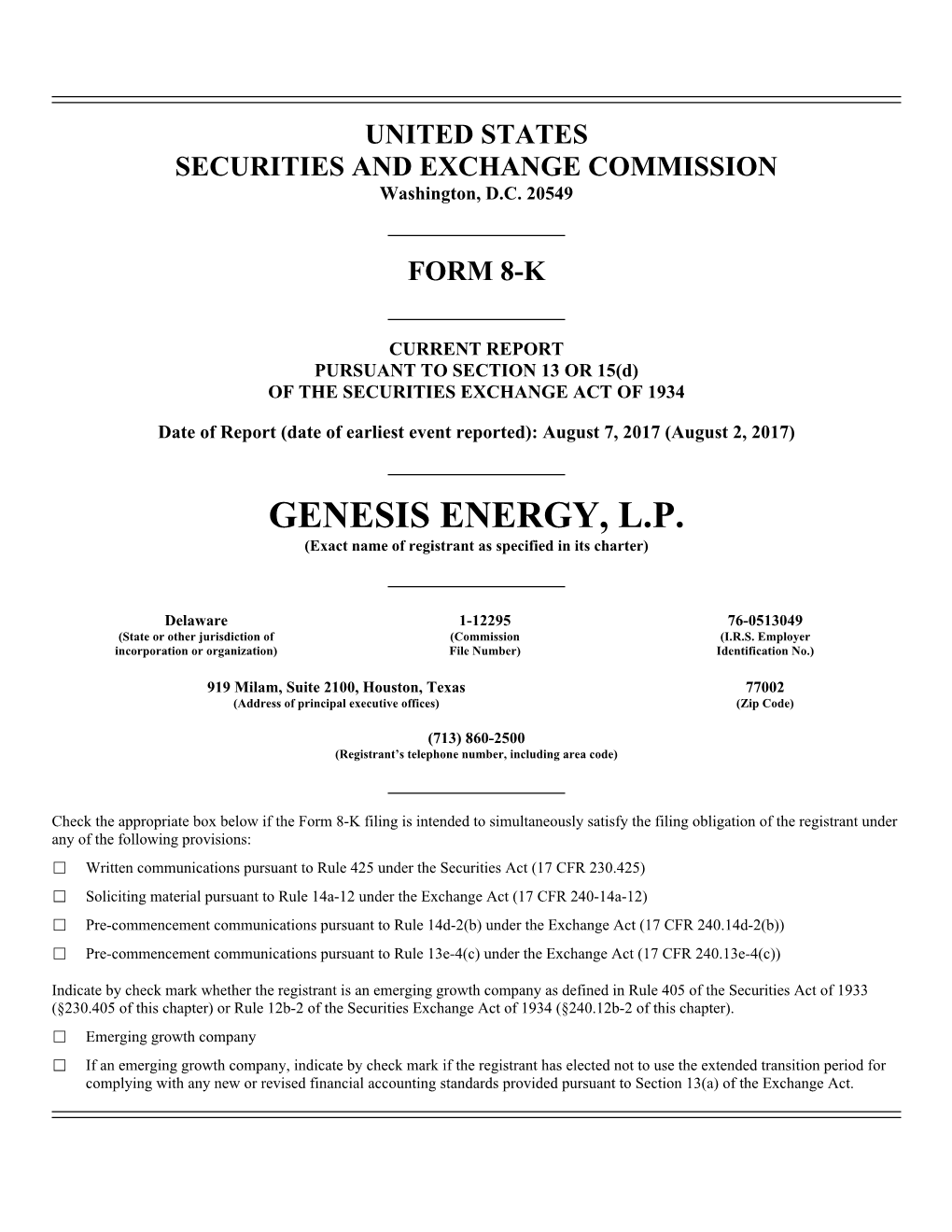 Genesis Energy, LP