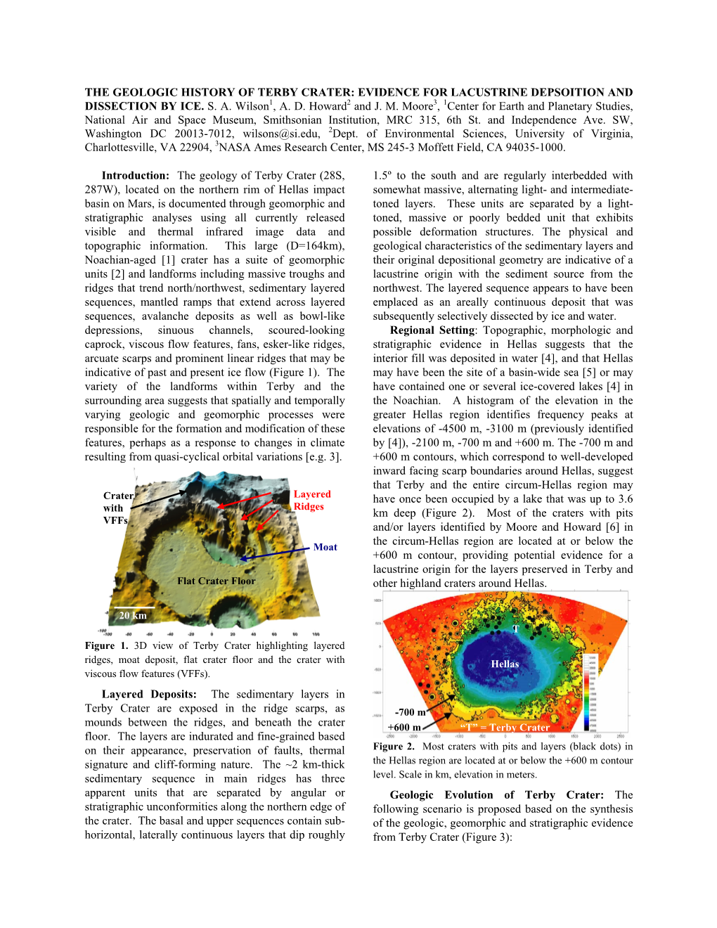 The Geologic History of Terby Crater: Evidence for Lacustrine Depsoition and Dissection by Ice