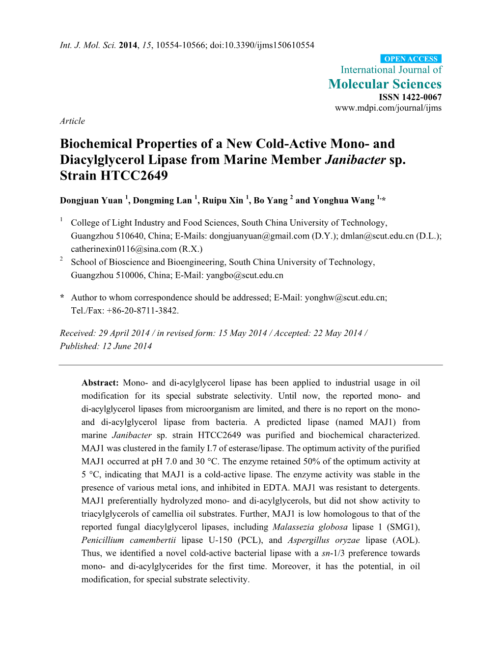 And Diacylglycerol Lipase from Marine Member Janibacter Sp