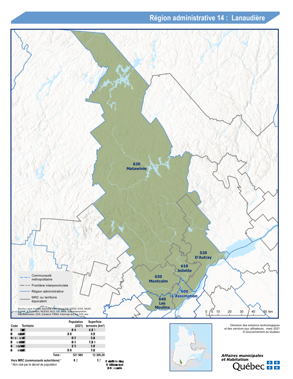 Région Administrative 14 : Lanaudière