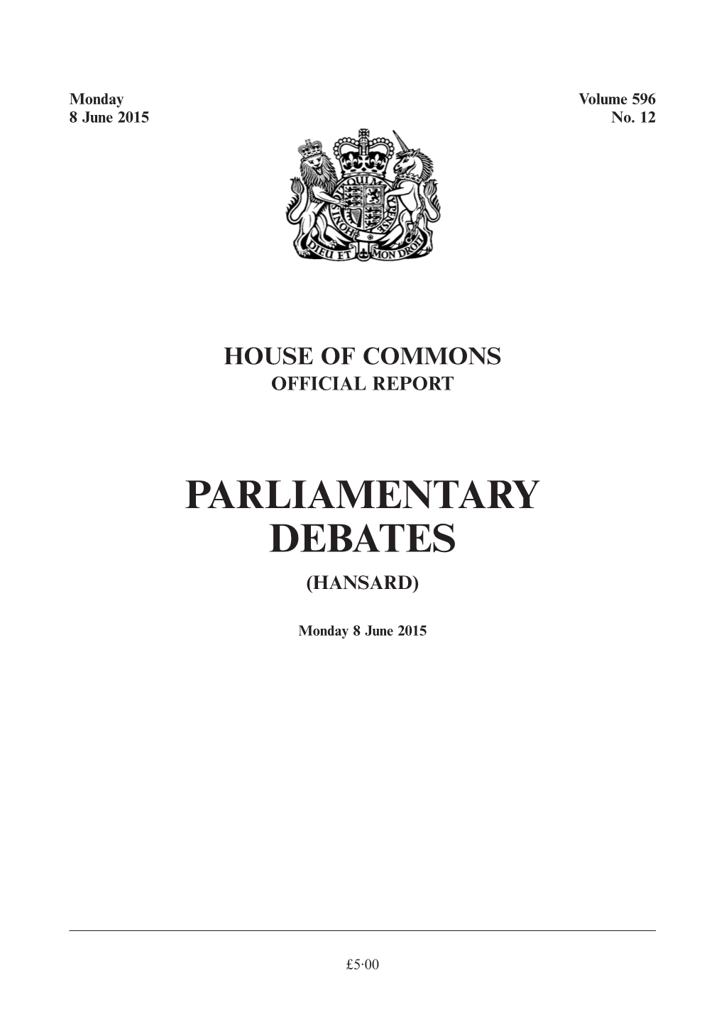 Parliamentary Debates (Hansard)