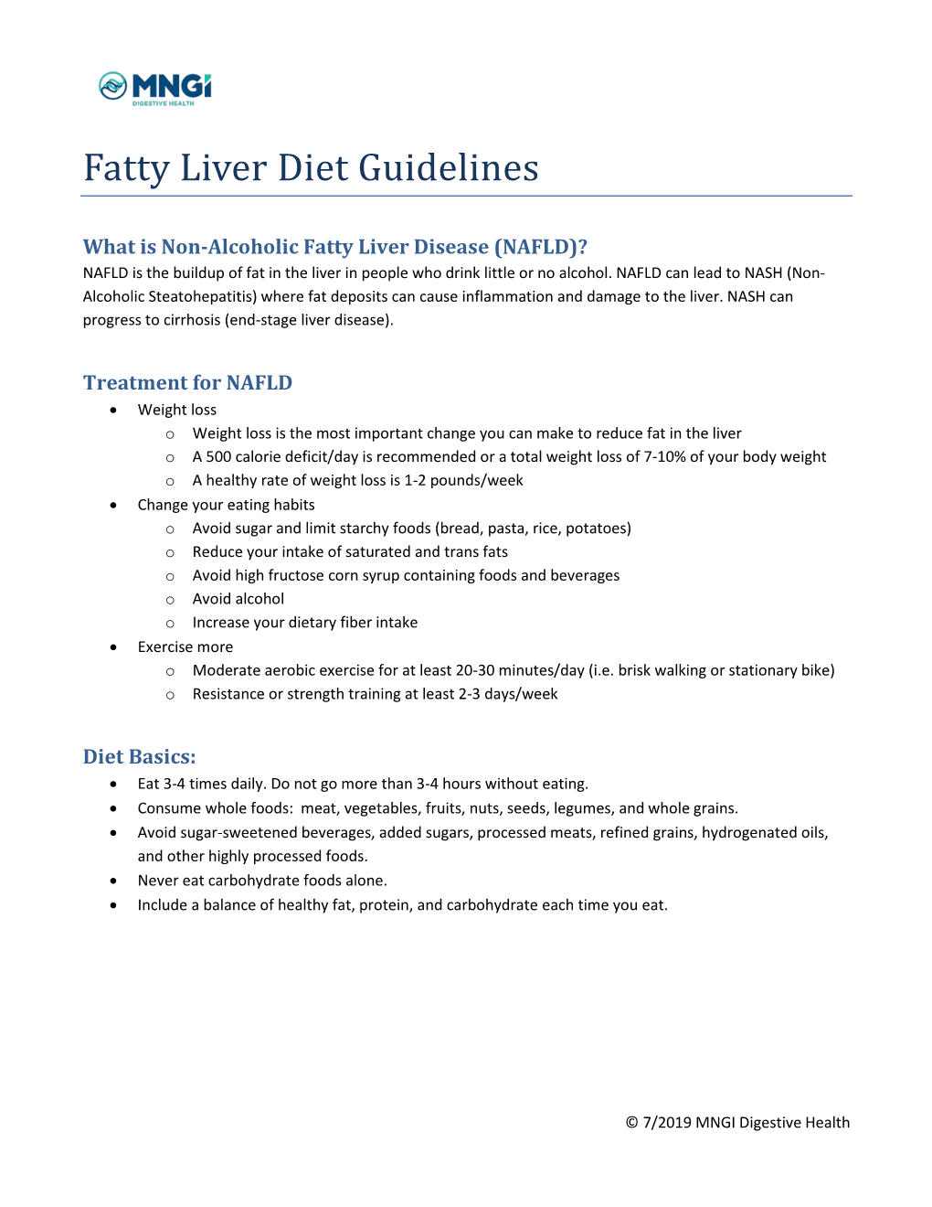 Fatty Liver Diet Guidelines