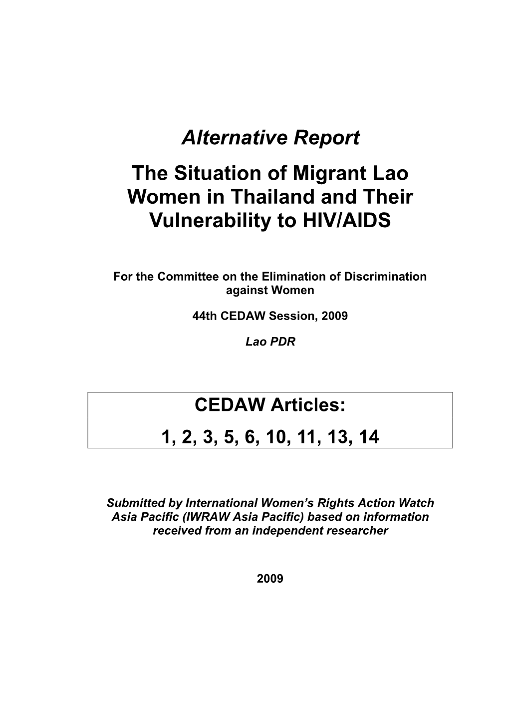 HIV/AIDS Problem of Migrants from Burma in Thailand