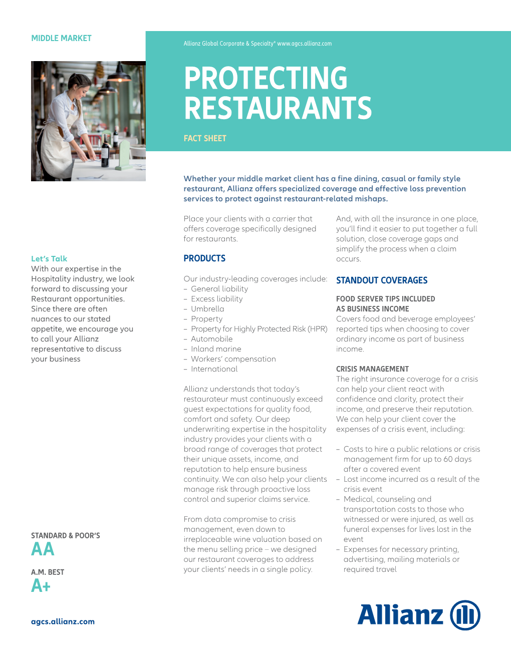 Protecting Restaurants Fact Sheet