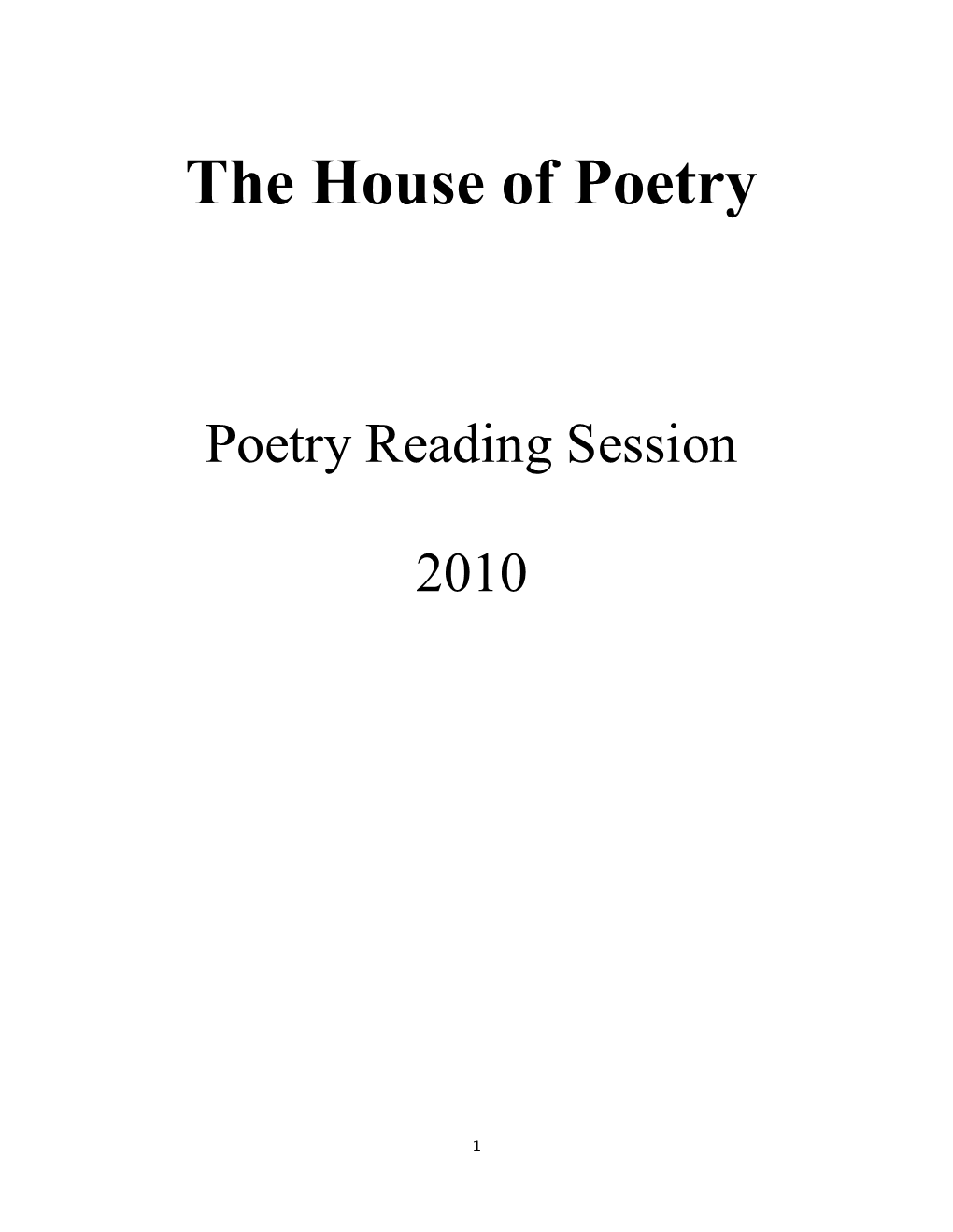 The House of Poetry