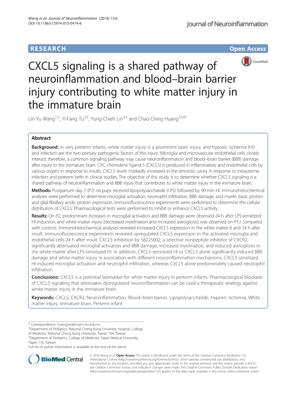 CXCL5 Signaling Is a Shared Pathway of Neuroinflammation and Blood