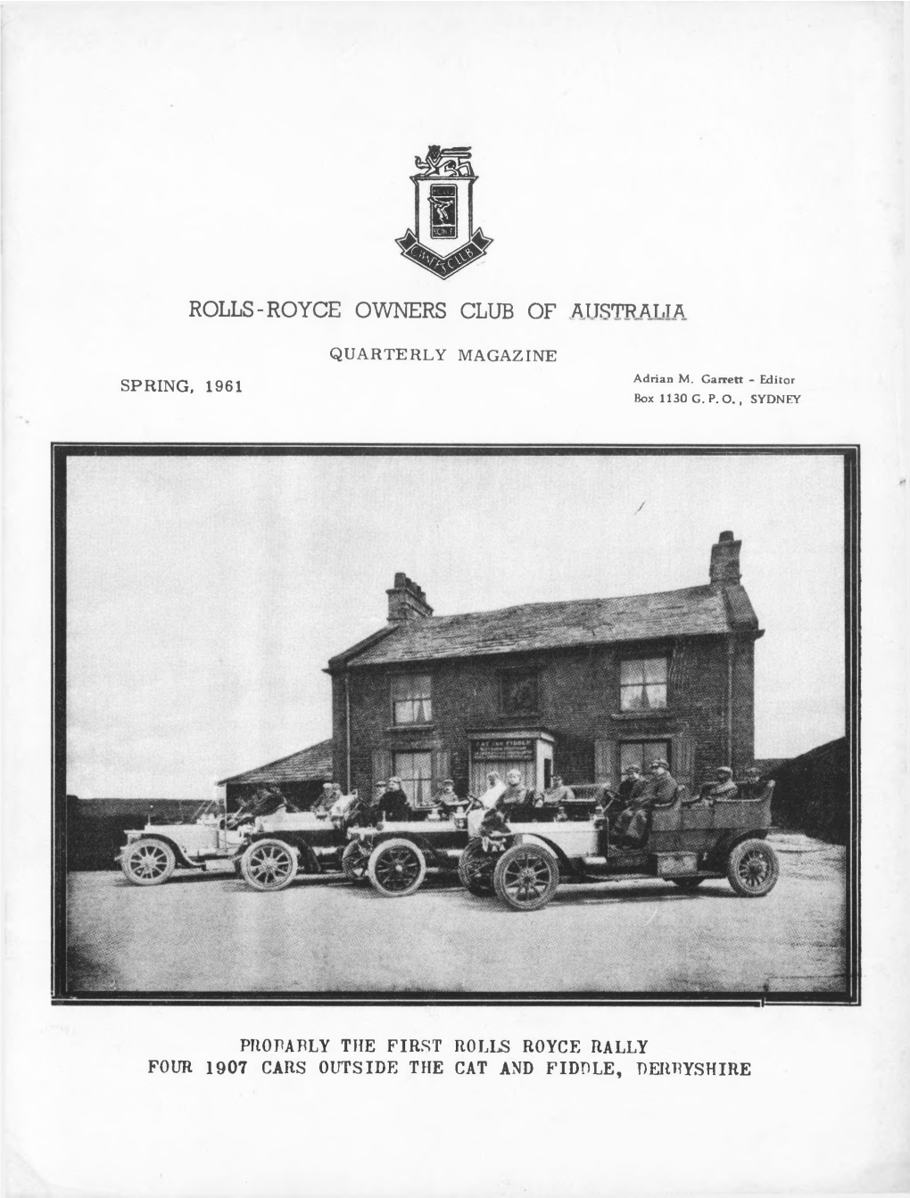 The Federal Journal of the Rolls-Royce Owners' Club of Australia