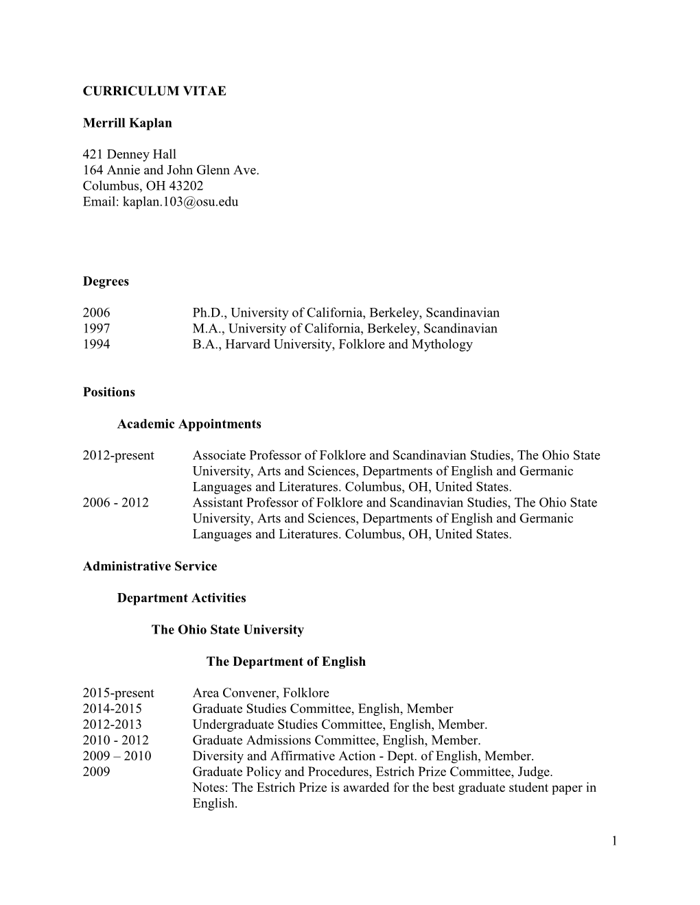 Merrill Kaplan's CV.Pdf