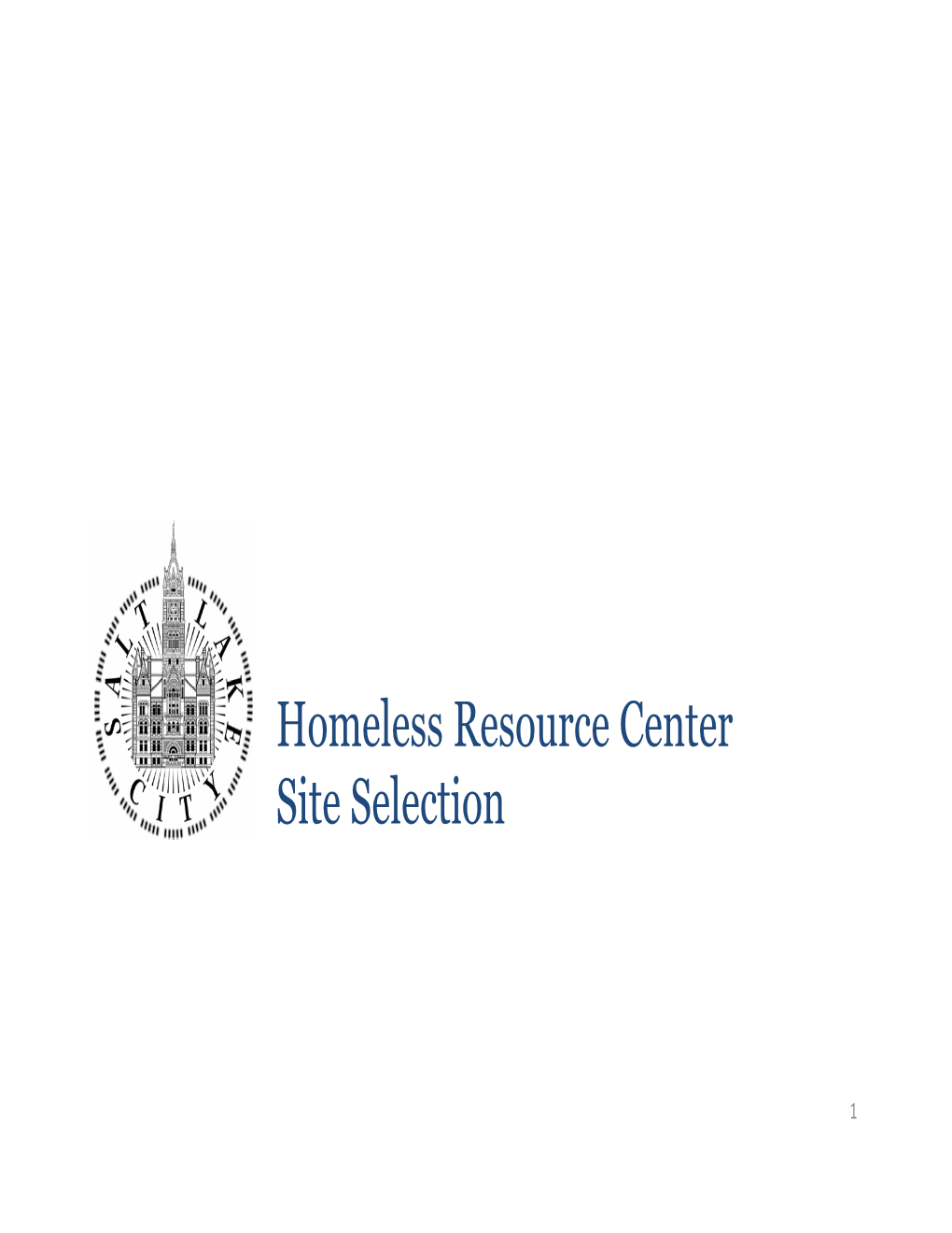 Homeless Resource Center Site Selection