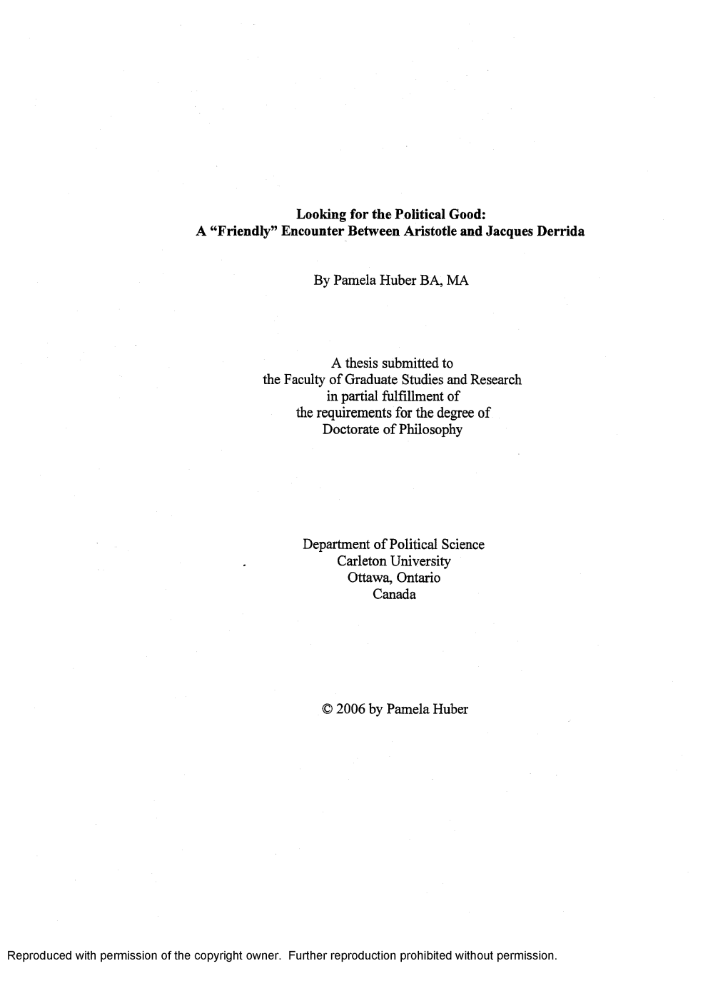 Looking for the Political Good: a “Friendly” Encounter Between Aristotle and Jacques Derrida