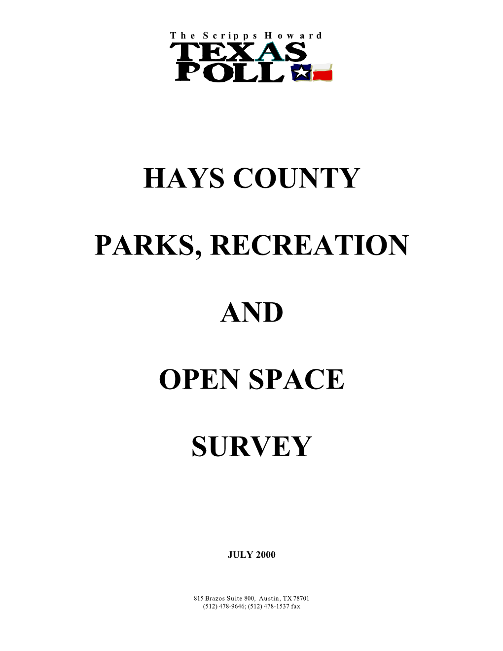 Hays County Parks, Recreation and Open Space