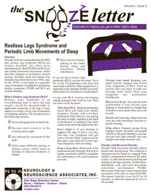 Restless Legs Syndrome and Periodic Limb Movements of Sleep