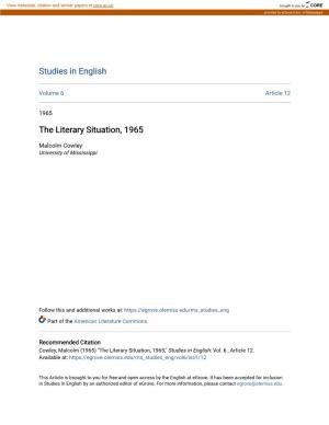 The Literary Situation, 1965