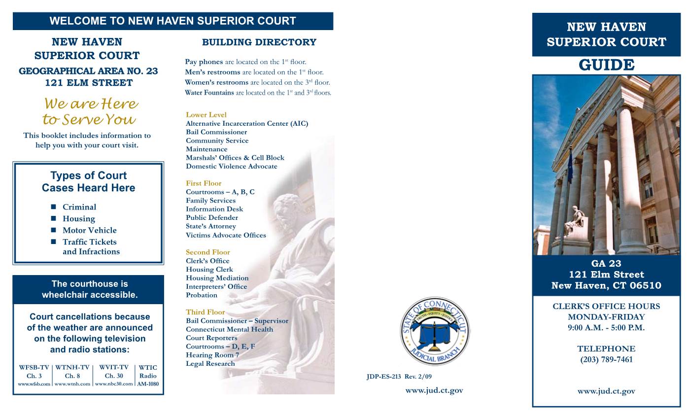 ES-213, Rev. 2/09, New Haven Superior Court Guide