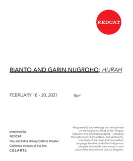 Rianto and Garin Nugroho: Hijrah
