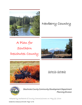 Newberry Country a Plan for Southern Deschutes County 2012-2032