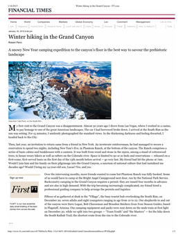 Winter Hiking in the Grand Canyon - FT.Com