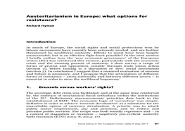 Austeritarianism in Europe: What Options for Resistance?