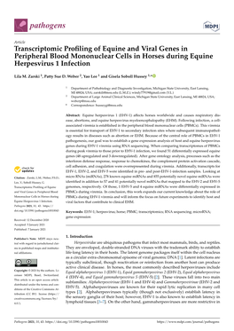 Transcriptomic Profiling of Equine and Viral Genes in Peripheral Blood