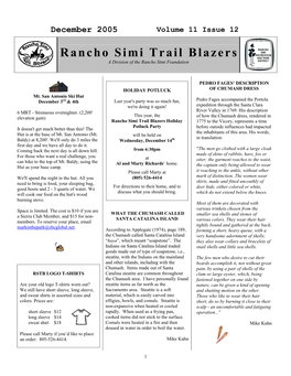 December 2005 Volume 11 Issue 12 Rancho