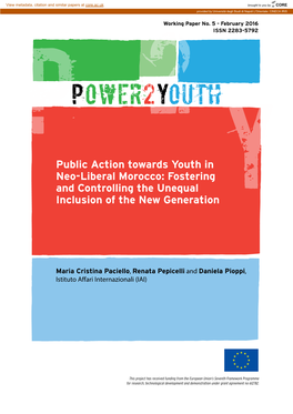 Public Action Towards Youth in Neo-Liberal Morocco: Fostering and Controlling the Unequal Inclusion of the New Generation