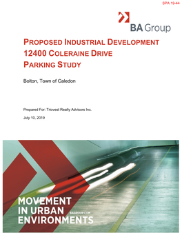 Proposed Industrial Development 12400 Coleraine Drive Parking Study