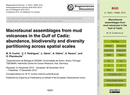 Macrofaunal Assemblages from Mud Volcanoes in the Gulf of Cadiz