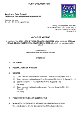 (Public Pack)Agenda Document for Oban Lorn & the Isles Area