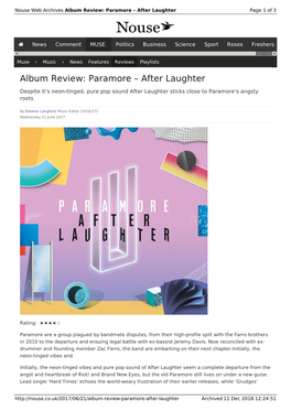 Album Review: Paramore – After Laughter | Nouse