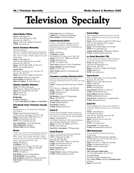 TV Speciality