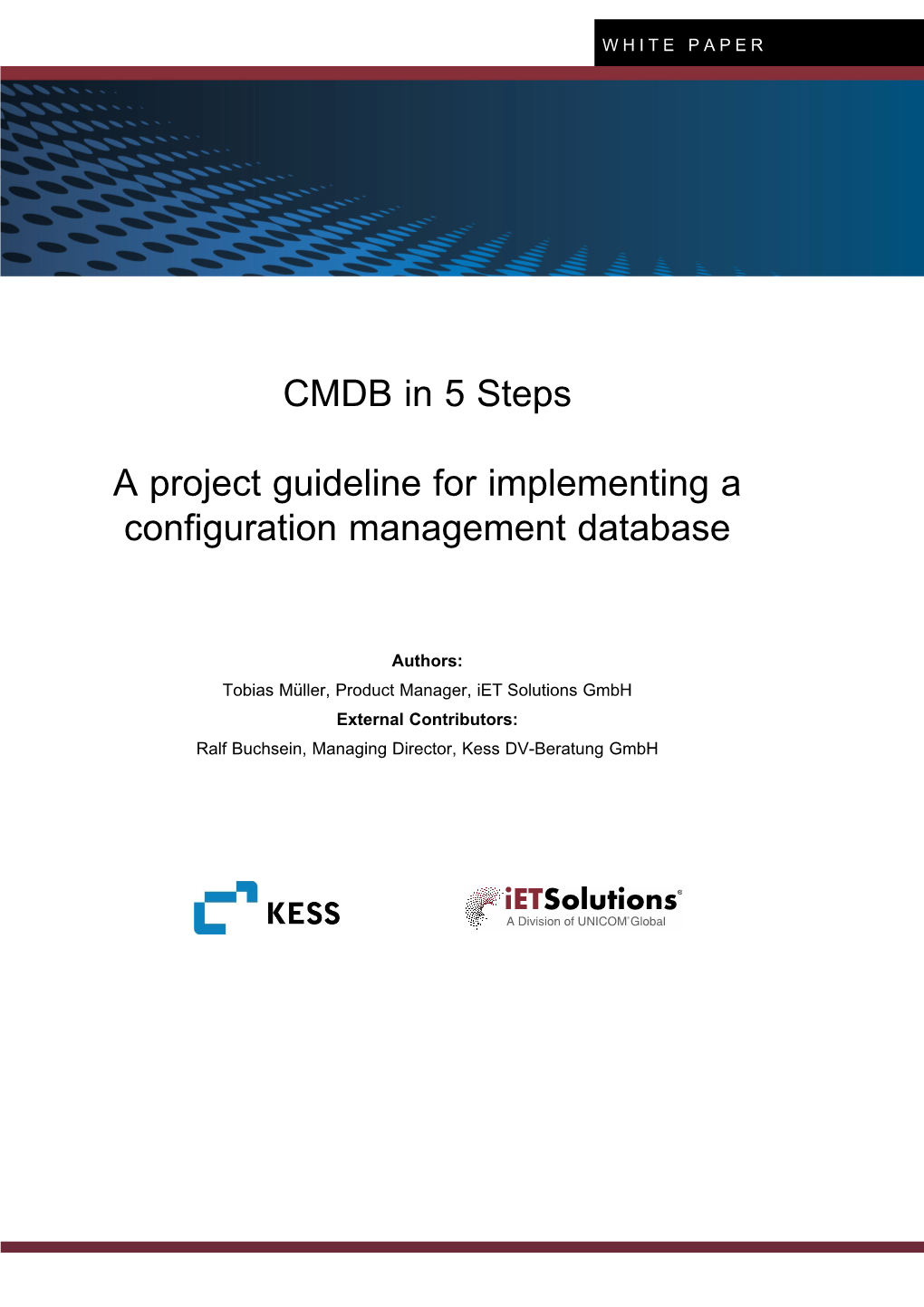 CMDB in 5 Steps a Project Guideline for Implementing a Configuration