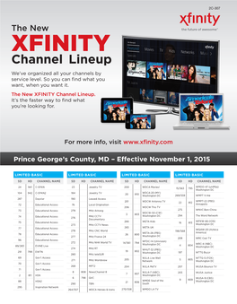 XFINITY Channel Lineup We’Ve Organized All Your Channels by Service Level