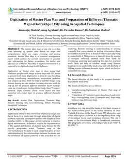 Digitization of Master Plan Map and Preparation of Different Thematic Maps of Gorakhpur City Using Geospatial Techniques