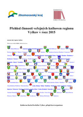 Přehled Činnosti Veřejných Knihoven Regionu Vyškov V Roce 2015