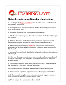 Guided Reading Questions for Chapter Four