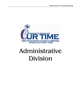 Administrative Division Jacksonville, FL  2005 Minutes of the 27Th Annual Meeting
