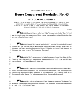 House Concurrent Resolution No. 63