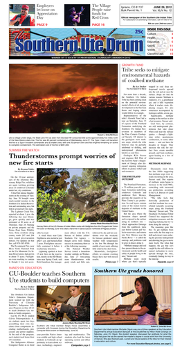 Thunderstorms Prompt Worries of New Fire Starts CU-Boulder Teaches