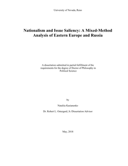 Nationalism and Issue Saliency: a Mixed-Method Analysis of Eastern Europe and Russia