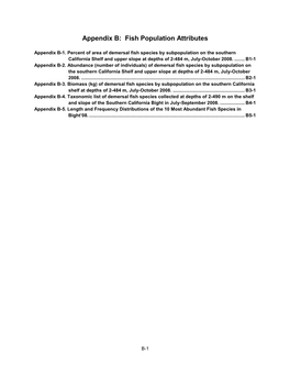 Appendix B: Fish Population Attributes