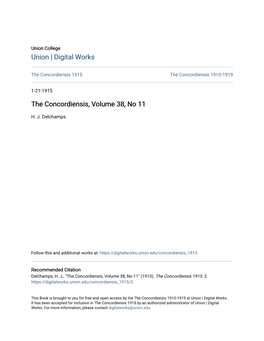 The Concordiensis, Volume 38, No 11