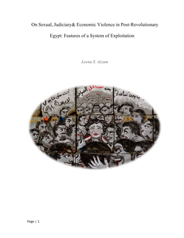 On Sexual, Judiciary& Economic Violence in Post-Revolutionary Egypt