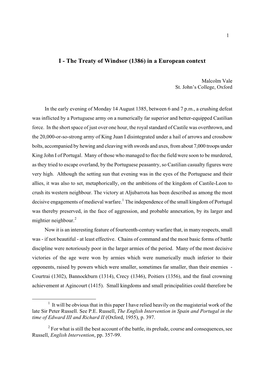 The Treaty of Windsor (1386) in a European Context