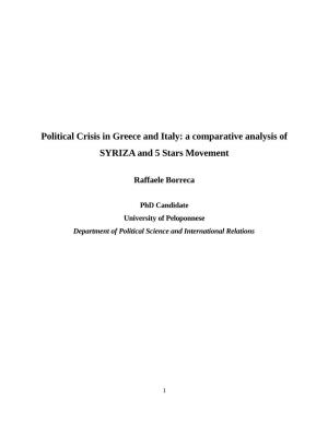 Political Crisis in Greece and Italy: a Comparative Analysis of SYRIZA and 5 Stars Movement
